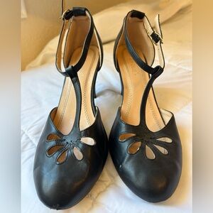 Black Chase + Chloe T-Strap Vintage-Style Heels - Dance Shoes, Rockabilly